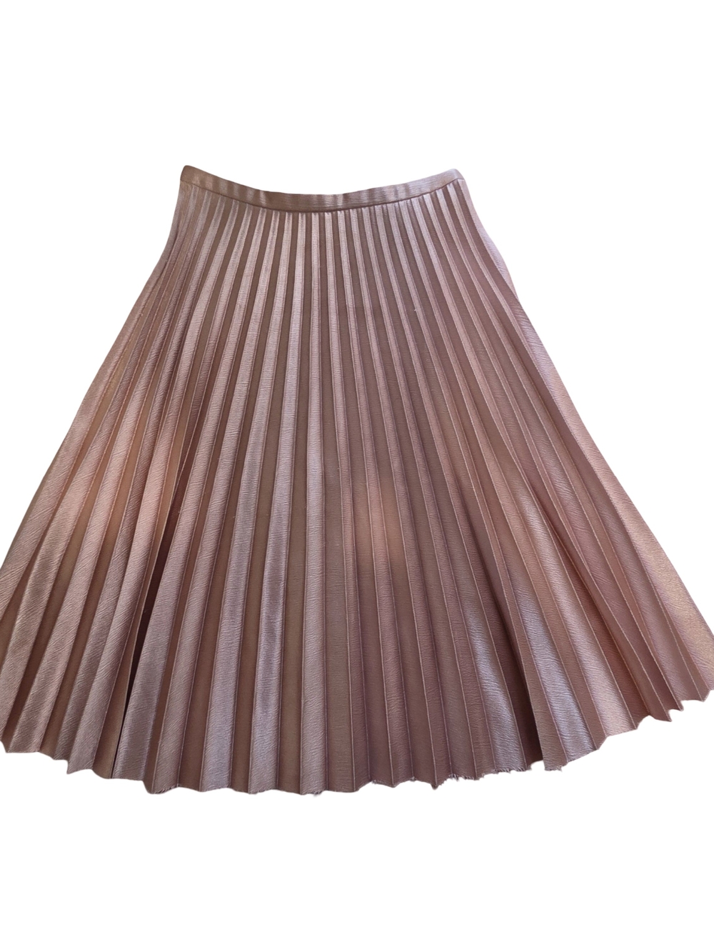 Zara Woman Metallic Blush Pleated Skater Skirt